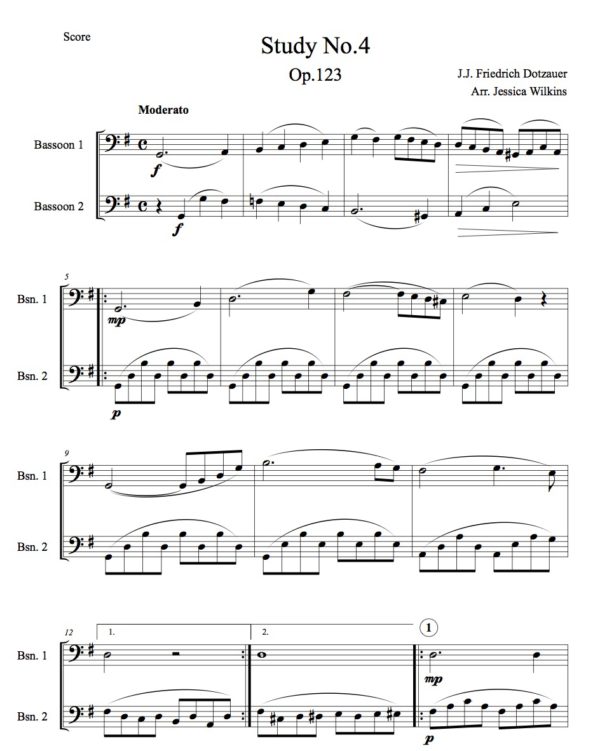 Dotzauer Study no.4 - bassoon duet (digital download)