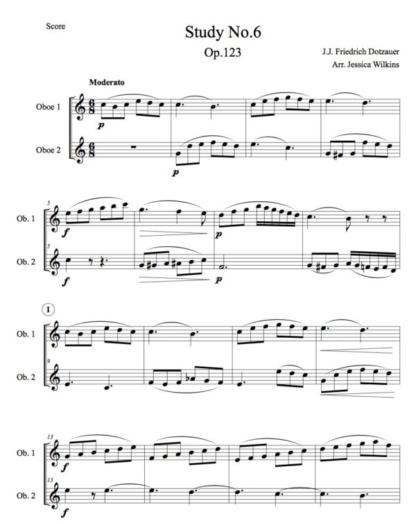Dotzauer study no.6 - oboe duet (Digital Download)