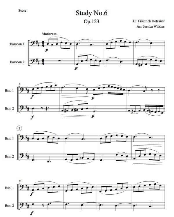 Dotzauer study no.6 - bassoon duet (Digital Download)