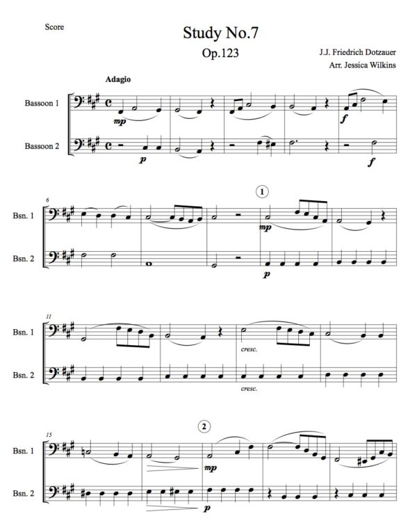 Dotzauer study no.7 - bassoon duet (Digital Download)