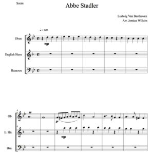 Beethoven Abbe Stadler - Oboe, English horn, Bassoon Trio (Digital Download)