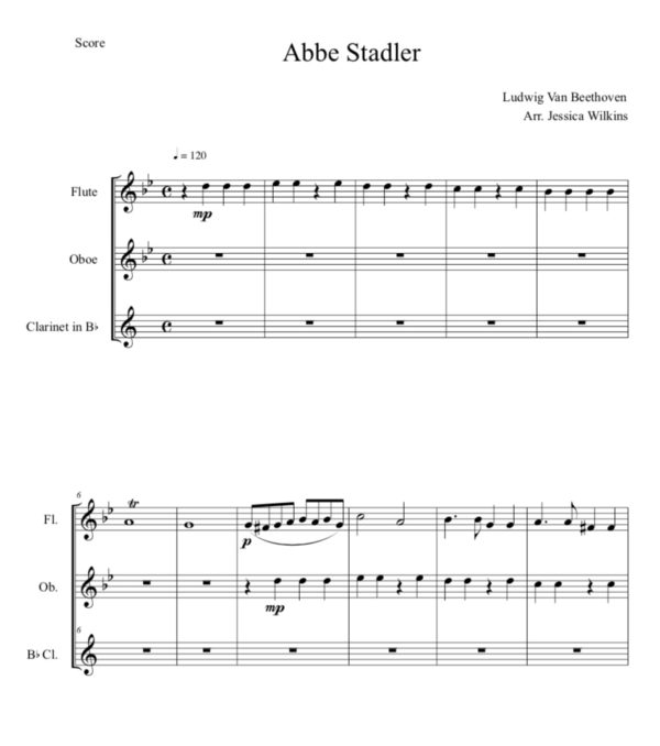 Beethoven Abbe Stadler - Flute,Oboe,Clarinet Trio (Digital Download)