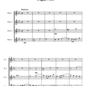 Bach Fugue No.4 - Flute Quartet (Digital Download)