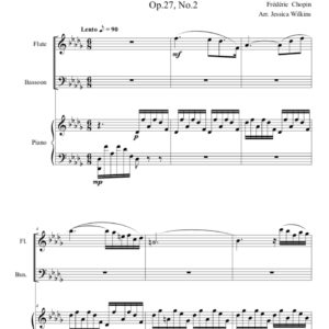 Chopin Nocturne in D flat Major - Flute, Bassoon, Piano (Digital Download)