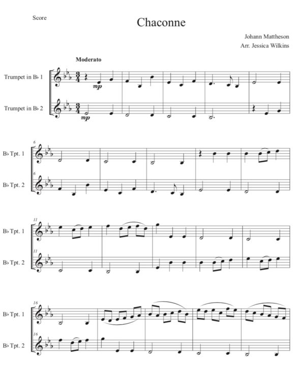Mattheson Chaconne - Trumpet Duet (Digital Download)