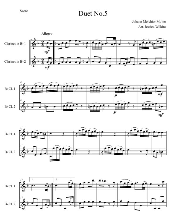 Molter Duo No.5 - Clarinet Duet (Digital Download)