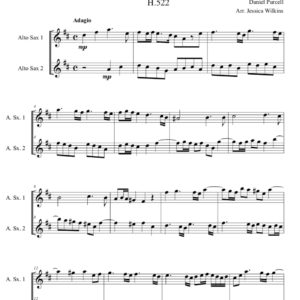 Purcell Sonata H.522 - Alto Saxophone duet (Digital Download)