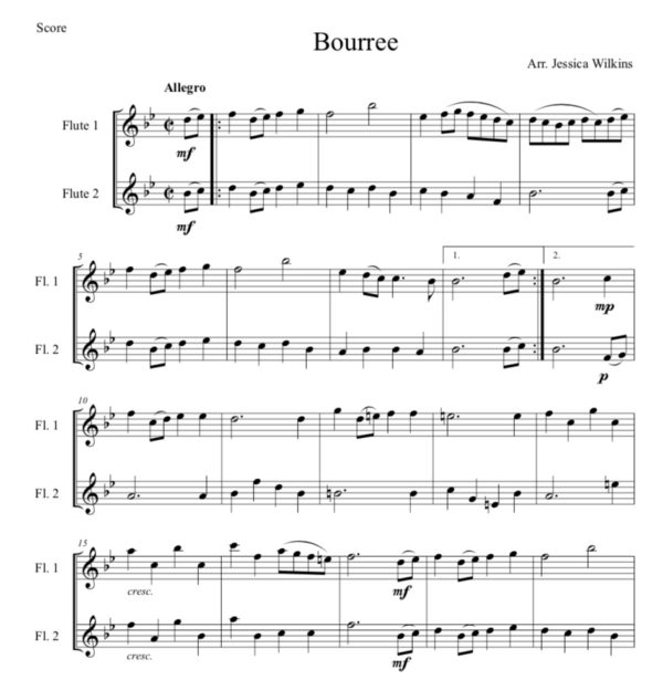Bourree - Flute Duet (Digital Download)