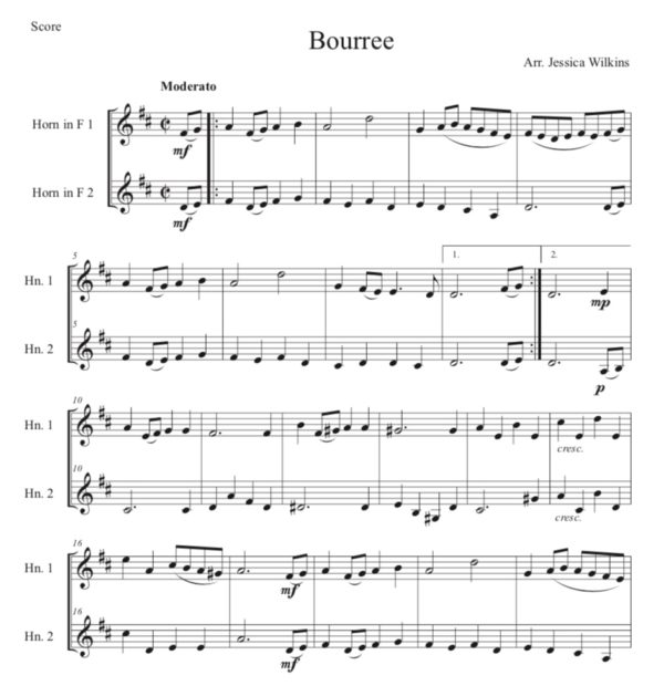 Bourree French horn Duet (Digital Download)