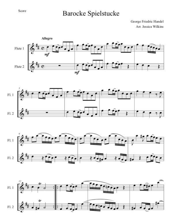 Handel Barocke Spielstucke - Flute Duet (Digital Download)