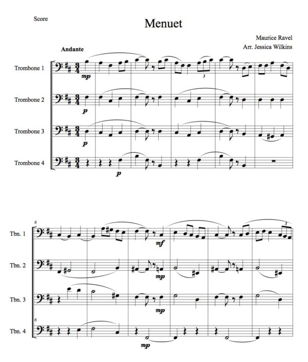 Menuet - Trombone quartet (Digital Download)