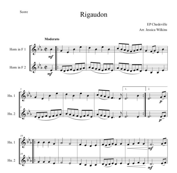 Rigaudon - French horn duet (Digital Download)
