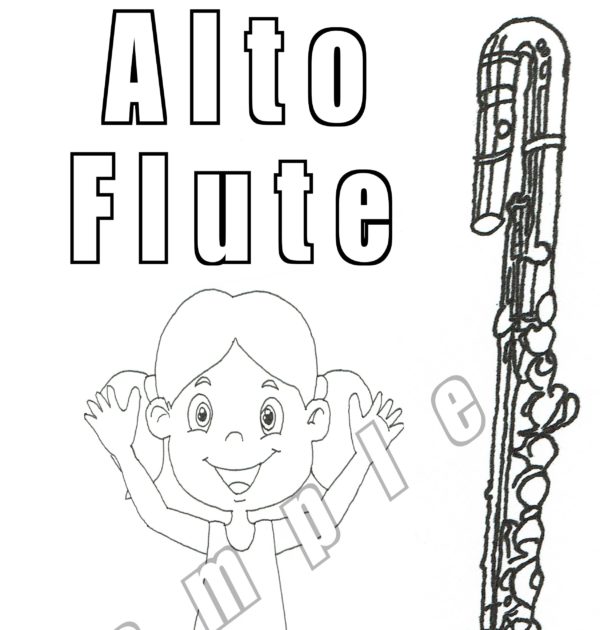 20 Flute Coloring Pages (Digital Download)