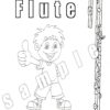 20 Flute Coloring Pages (Digital Download) - Image 3
