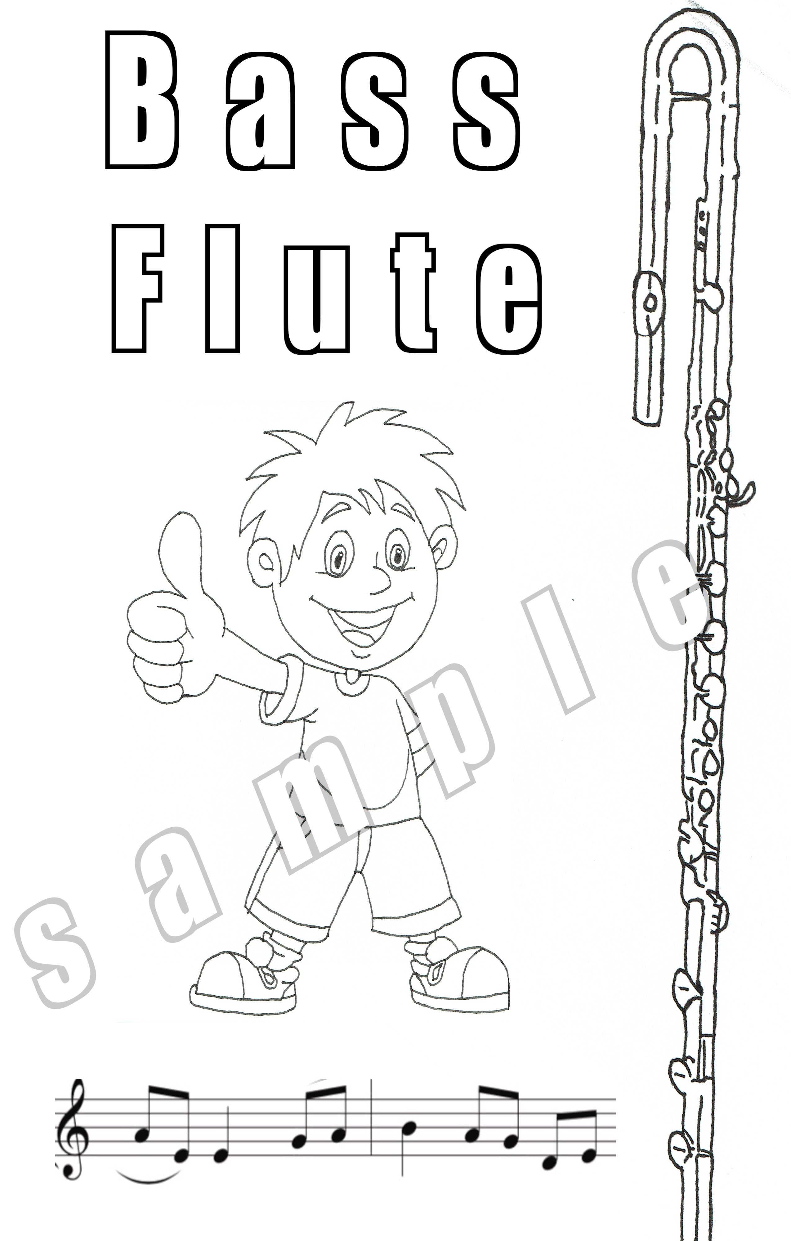 Flute Coloring Pages