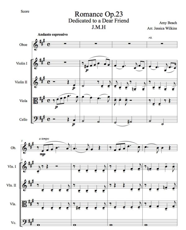 Beach Romance Op.23 - Oboe & Strings
