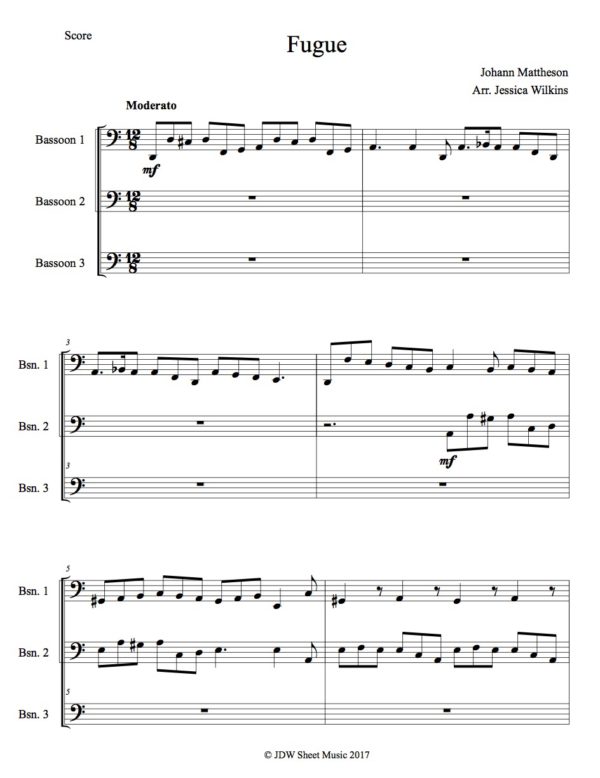 Mattheson Fugue Bassoon Trio (Digital Download)