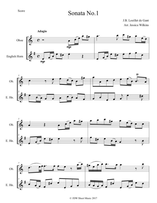 Loeillet Sonata No.1 - Oboe & English horn Duet