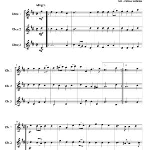 Mattheson Bourree & Minuet Oboe trio (Digital Download)