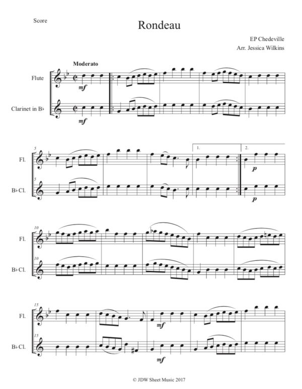 Chedeville Rondeau - Flute & Clarinet Duet (Digital Download)