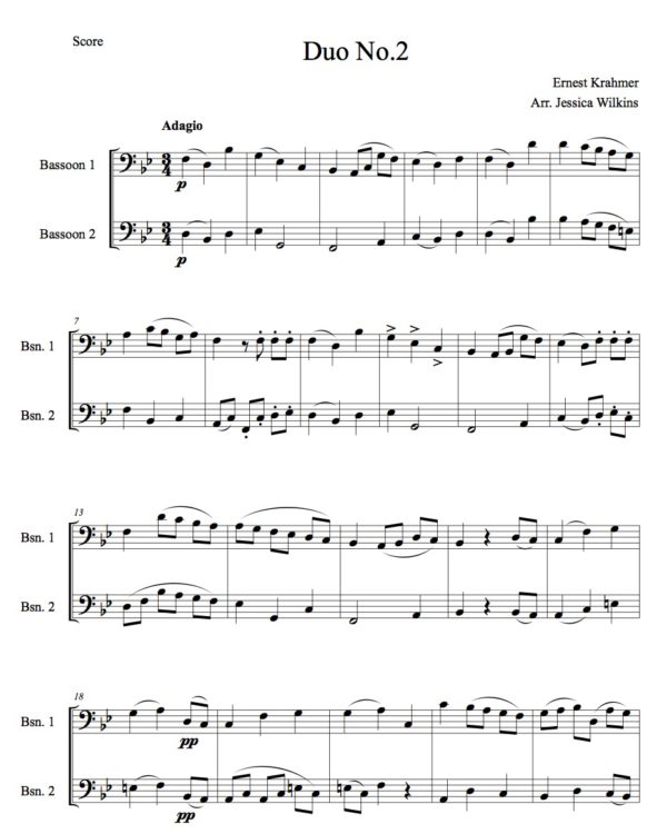 Krahmer Bassoon duet No.2 (Digital Download)