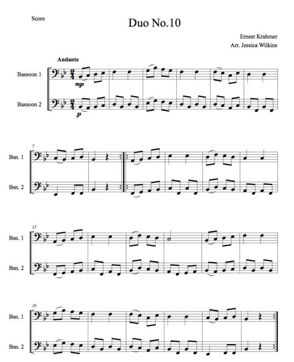 Krahmer Bassoon Duet No.10 (Digital Download)