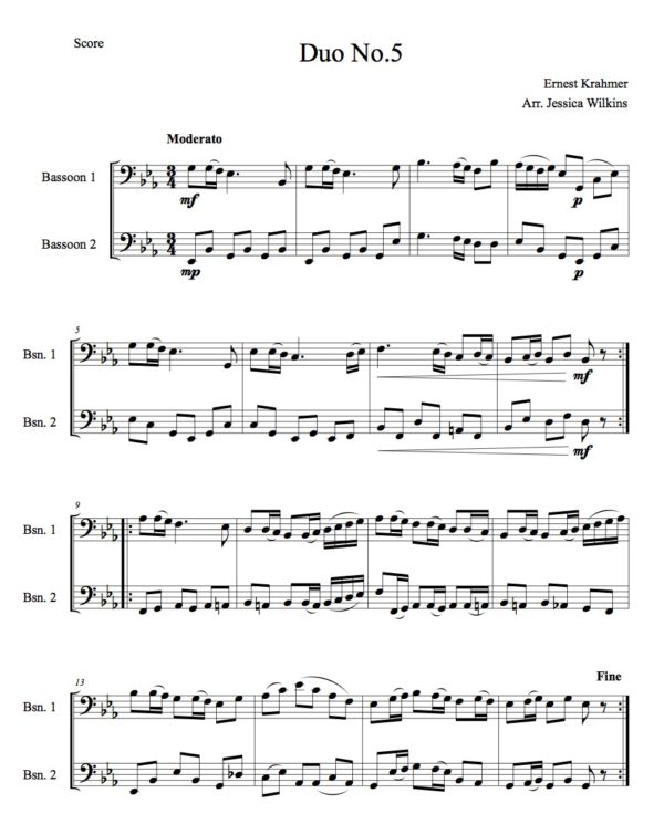 Krahmer Bassoon Duet No.5 (Digital Download)