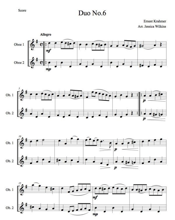 Krahmer Oboe Duet No.6 (Digital Download)