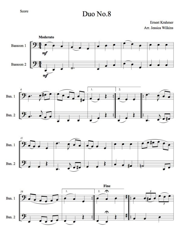 Krahmer Bassoon Duet No.8 (Digital Download)