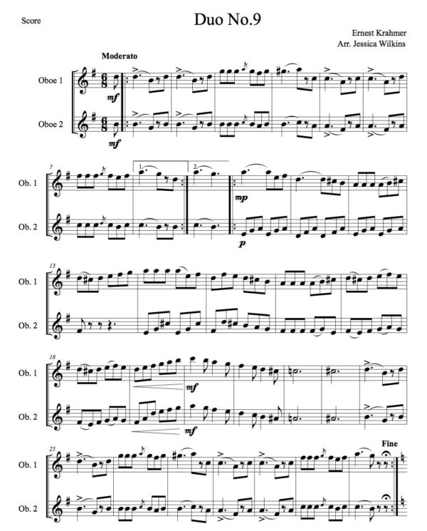 Krahmer Oboe Duet No.9 (Digital Download)