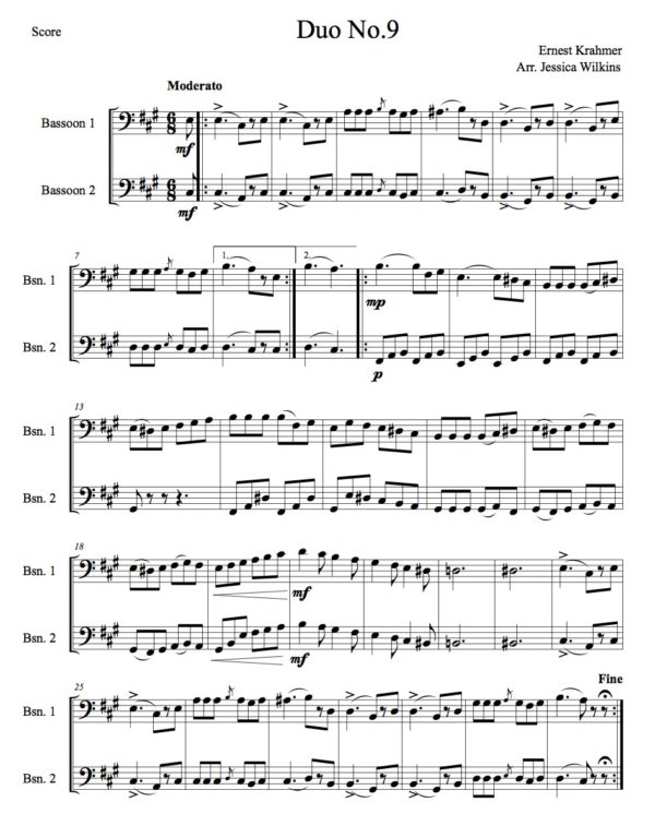 Krahmer Bassoon Duet No.9 (Digital Download)