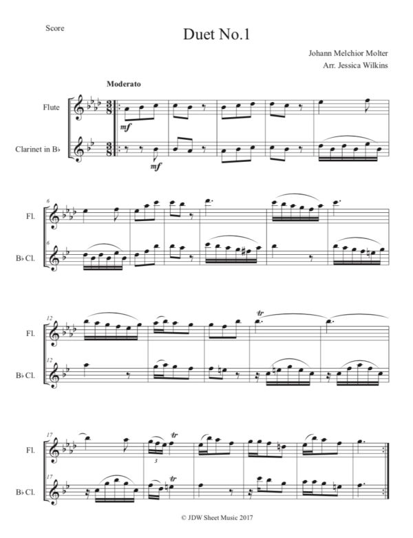 Molter Flute & Clarinet Duet No.1 (Digital Download)