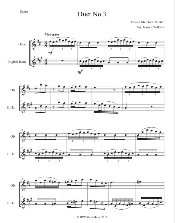 Molter Oboe & English horn Duet No.3 (Digital Download)