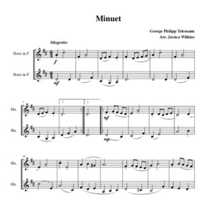 Telemann Minuet - French horn duet (Digital Download)