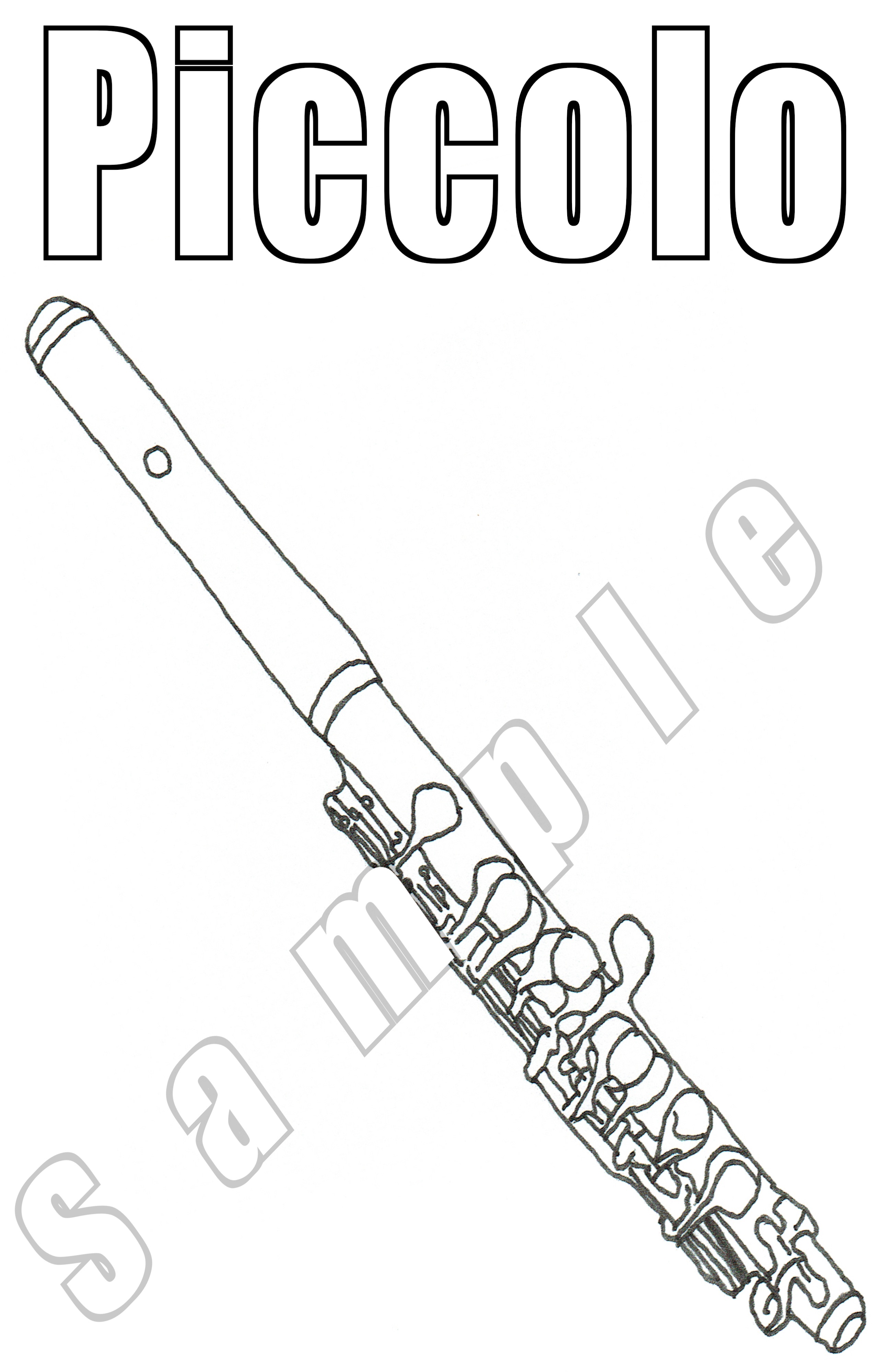 20 Flute Coloring Pages (Digital Download) – JDW Sheet Music