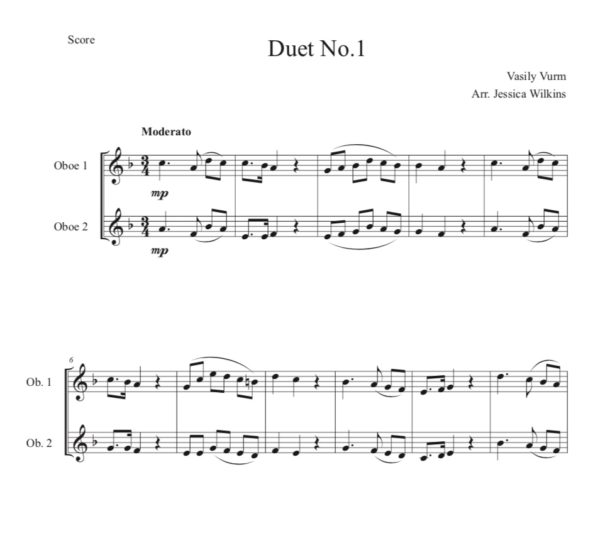 Intermediate oboe duets in F major (Digital Download)