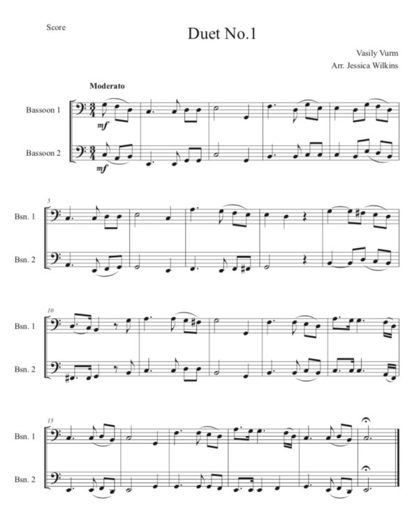 Intermediate Bassoon Duets in C Major (Digital Download)
