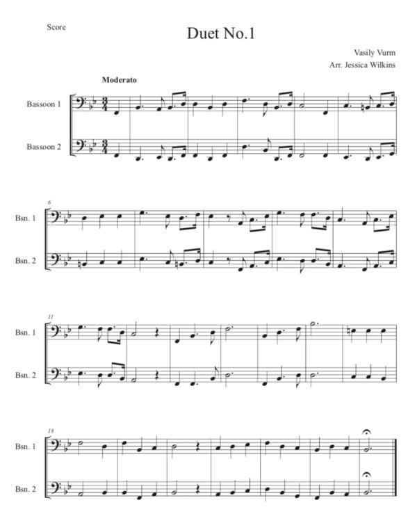 Intermediate Bassoon Duets in B Flat Major (Digital Download)