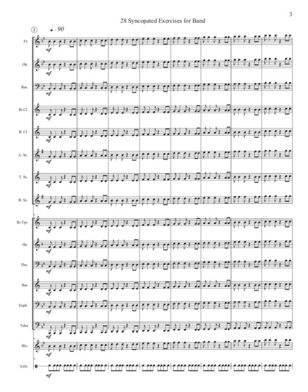 28 Syncopated Rhythm Exercises for Band (Digital Download)