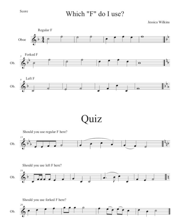 Which "F" Do I Use? - Oboe Method Book (Digital Download)