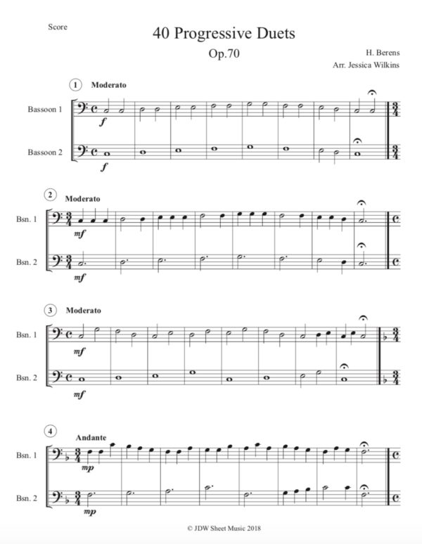 40 Progressive Bassoon Duets (Digital Download)