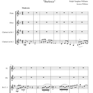Vaughan Williams "Burlesca" - Flute, Oboe, 2 Clarinets (Digital Download)