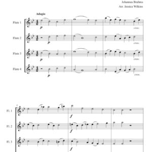 Brahms O Bone Jesu - Flute Quartet (Digital Download)