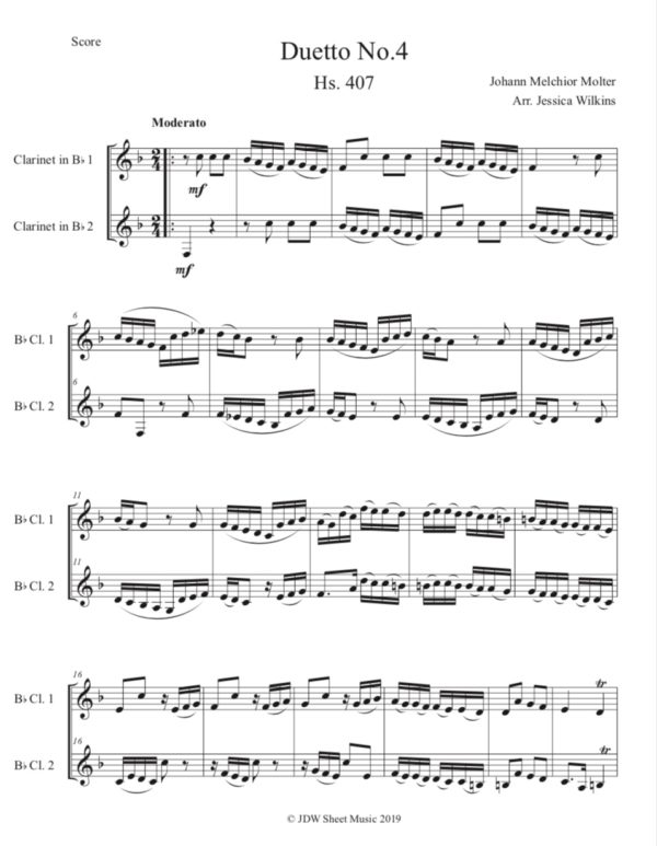 Molter Clarinet Duet Hs. 407 (Digital Download)