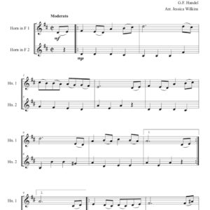 Handel Gavotte in D Major - French horn duet (Digital Download)
