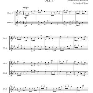 Kalliwoda Easy Allegro Oboe Duet in E Flat Major (Digital Download)