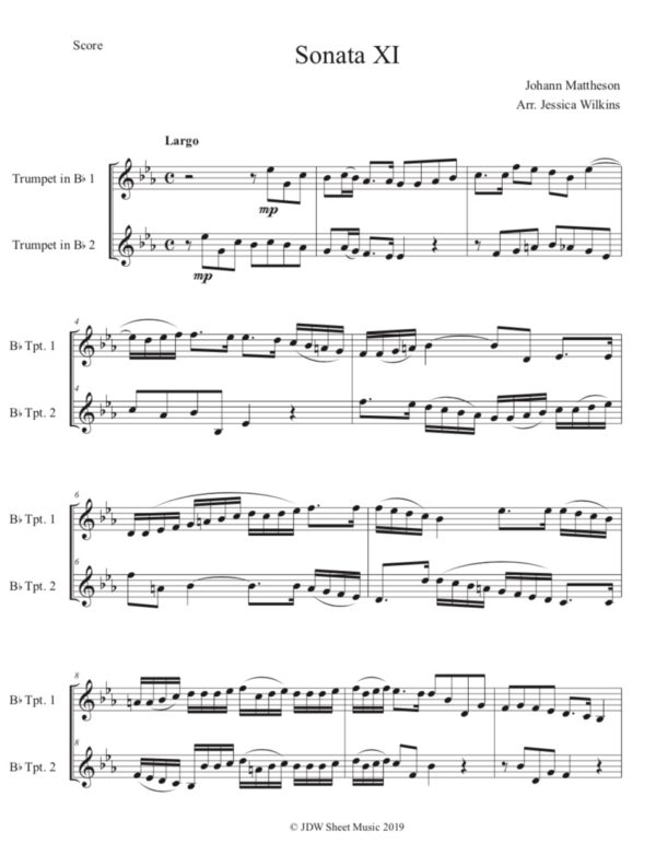 Mattheson Sonata No.11 - Trumpet Duet (Digital Download)