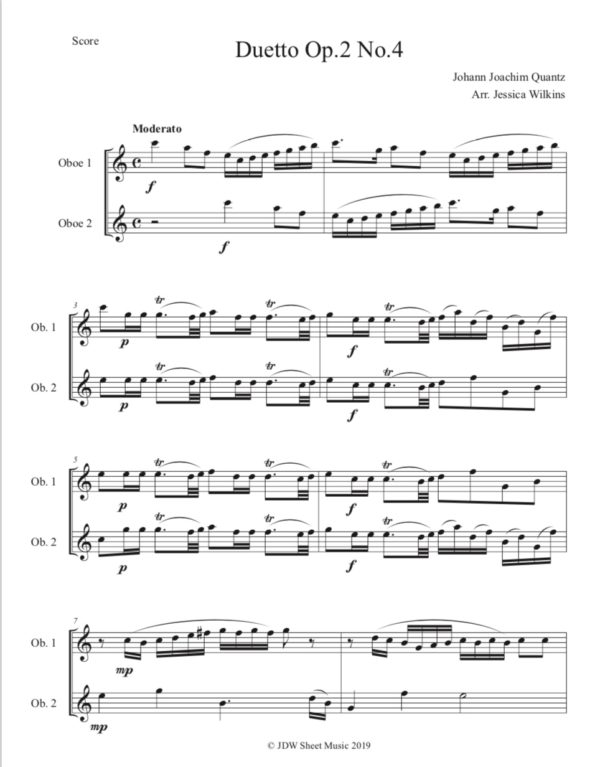 Quantz Oboe Duet No.4 Op.2 (Digital Download)