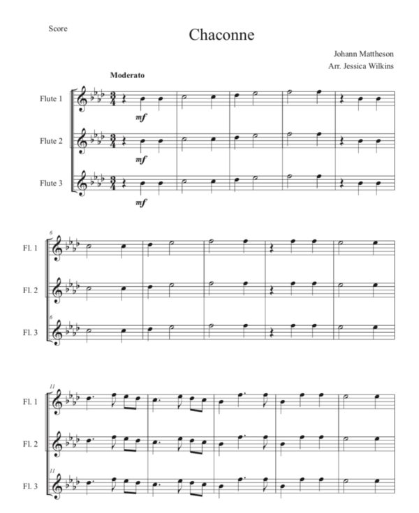 Mattheson Chaconne - Flute Trio (Digital Download)