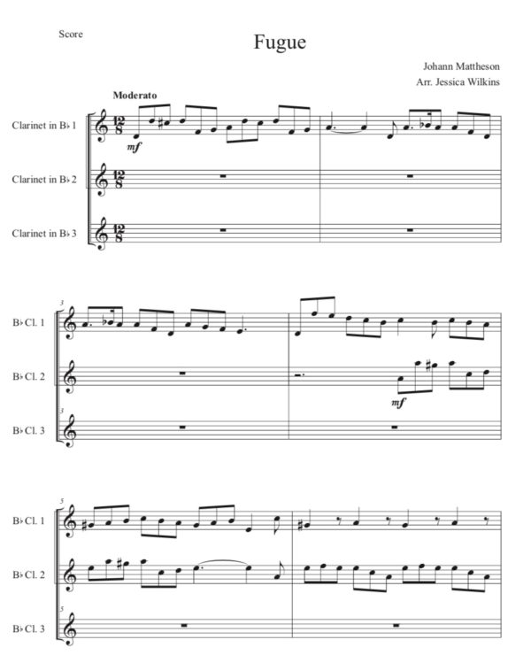 Mattheson Fugue - Clarinet Trio (Digital Download)